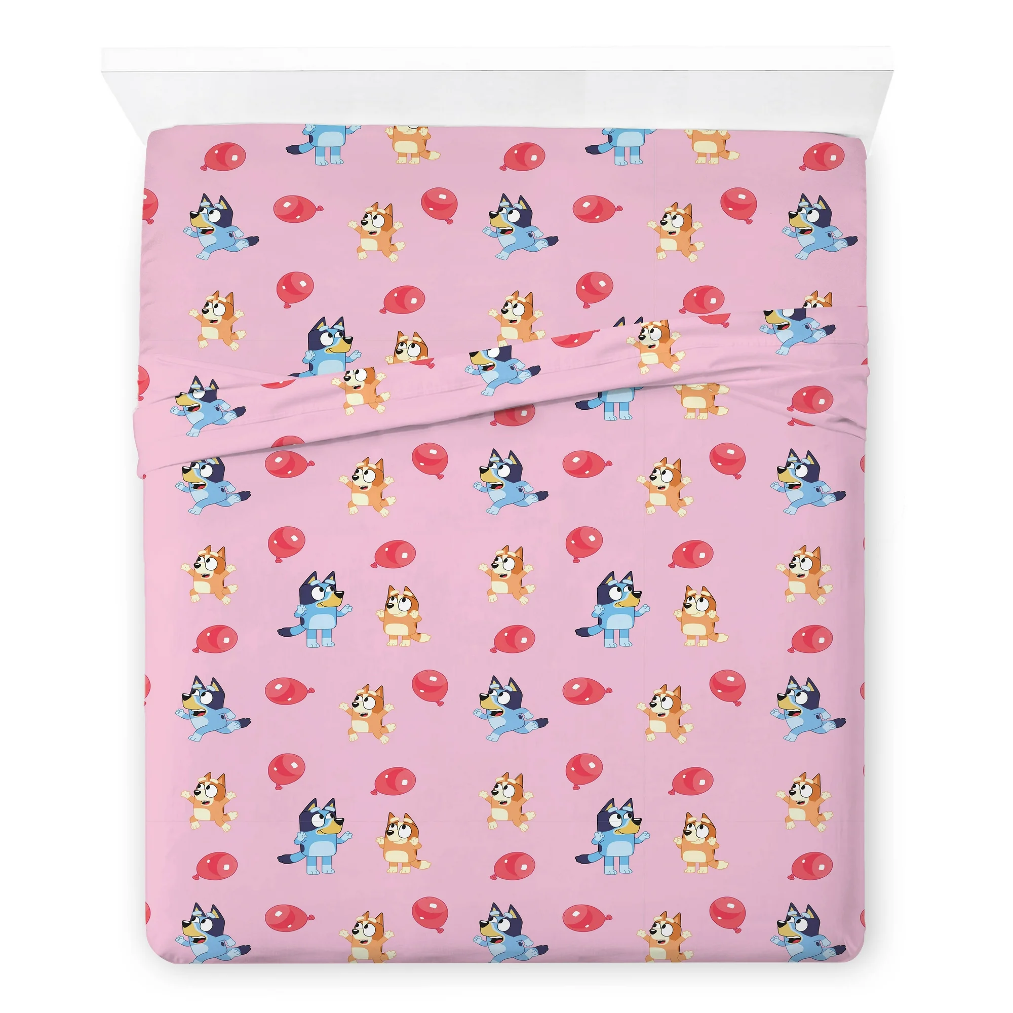 Juego De Sabana Tamaño Matrimonial 4 Pz Bluey Rosa
