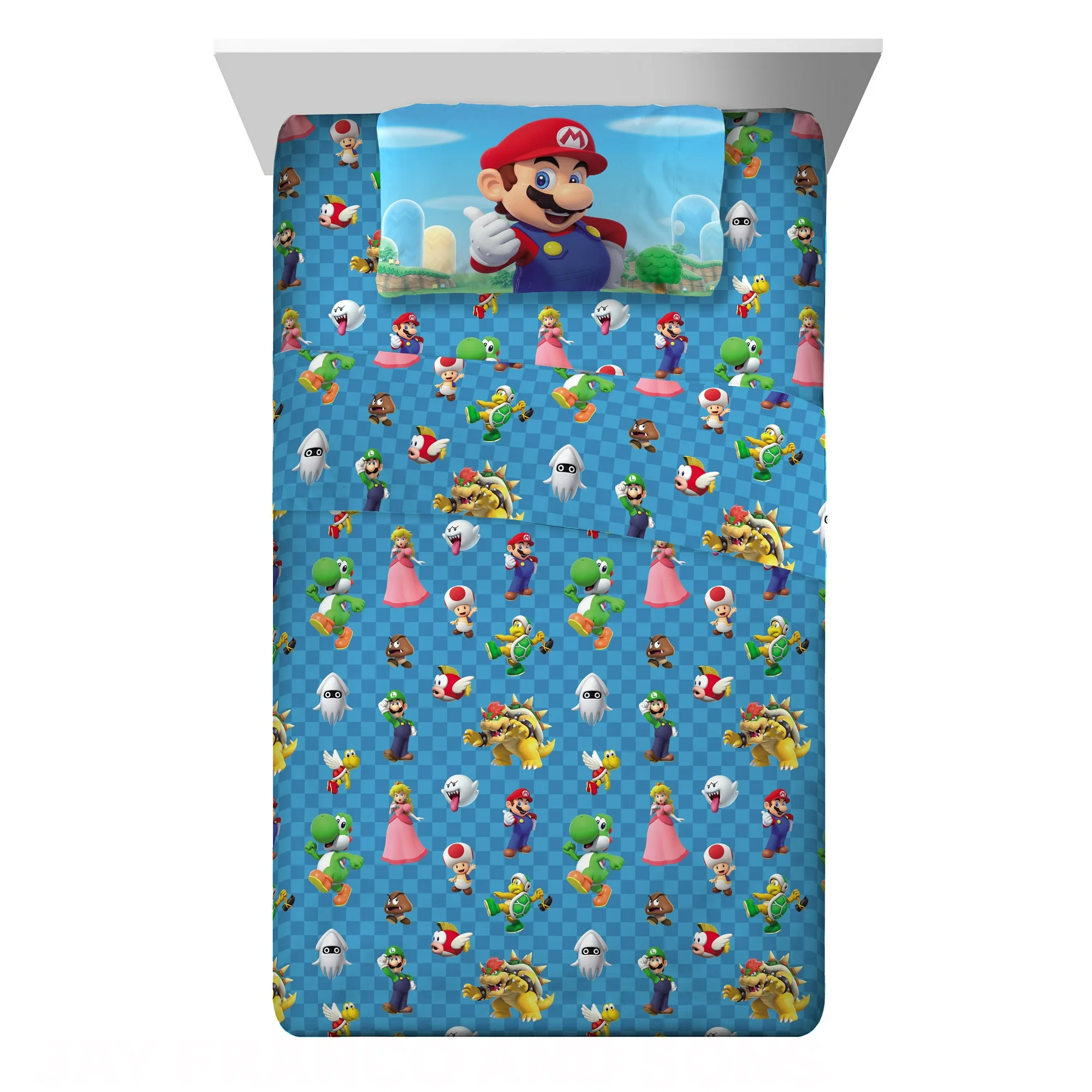Juego De Sabana Tamaño Matrimonial 4 Pz Mario Bros