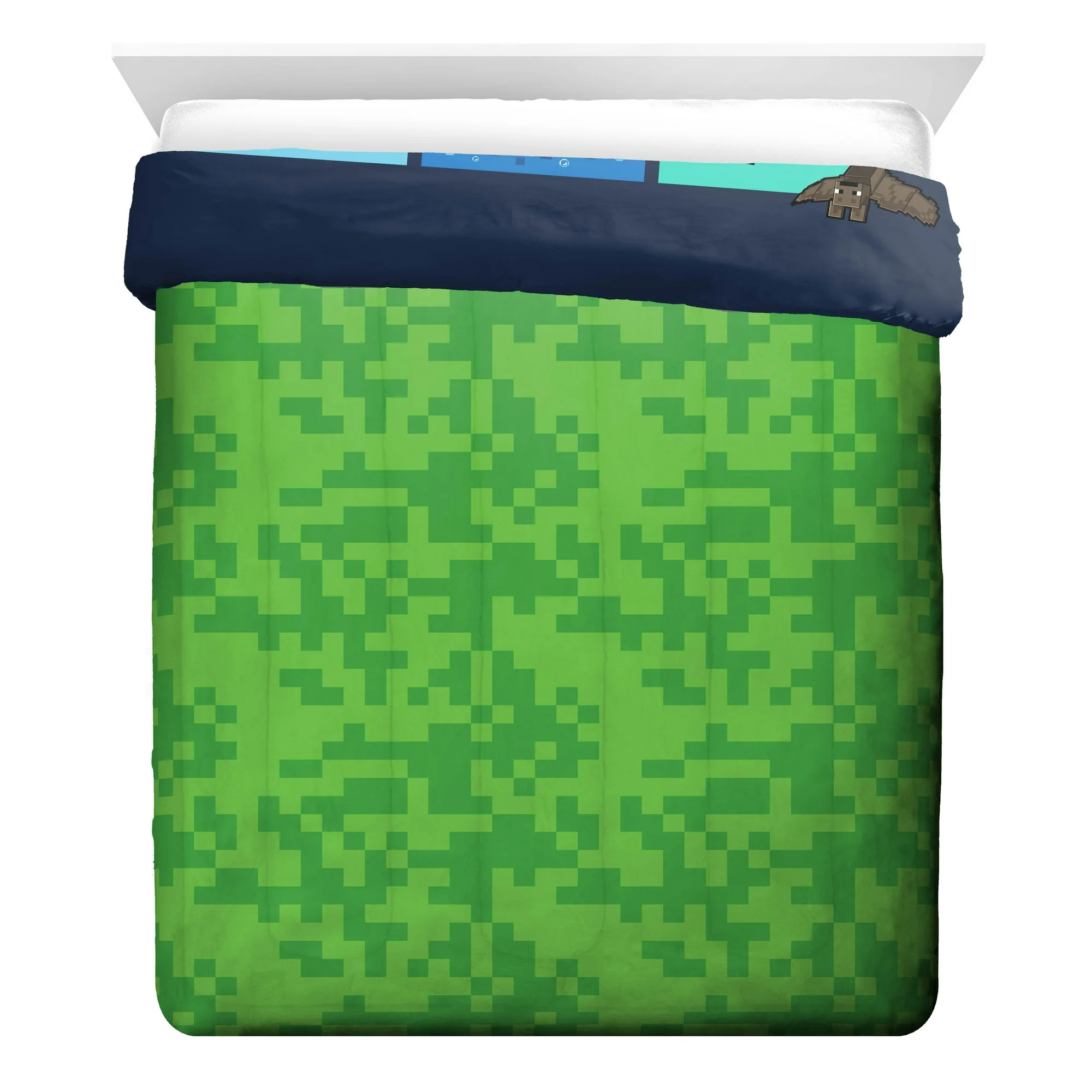 Juego Cama Minecraft Queen Edredon 2 Vistas Sabanas 7pz