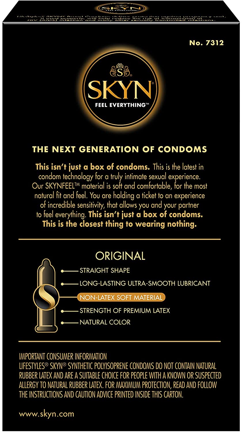 Condones Skyn 12pz Lubricados Sin Latex Sensacion Natural