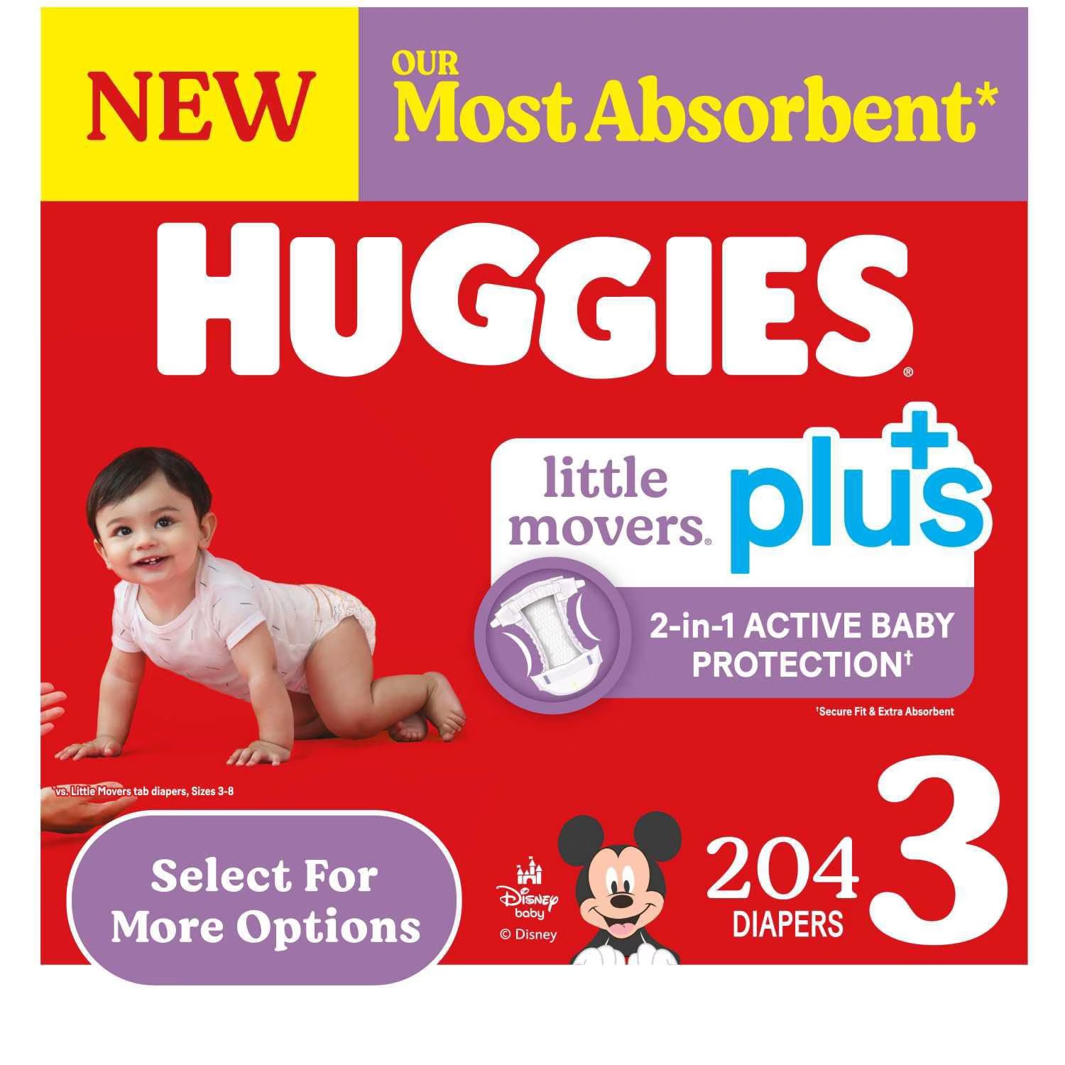 pañales 204pz huggies etapa 3 little movers plus 7-12.7kg