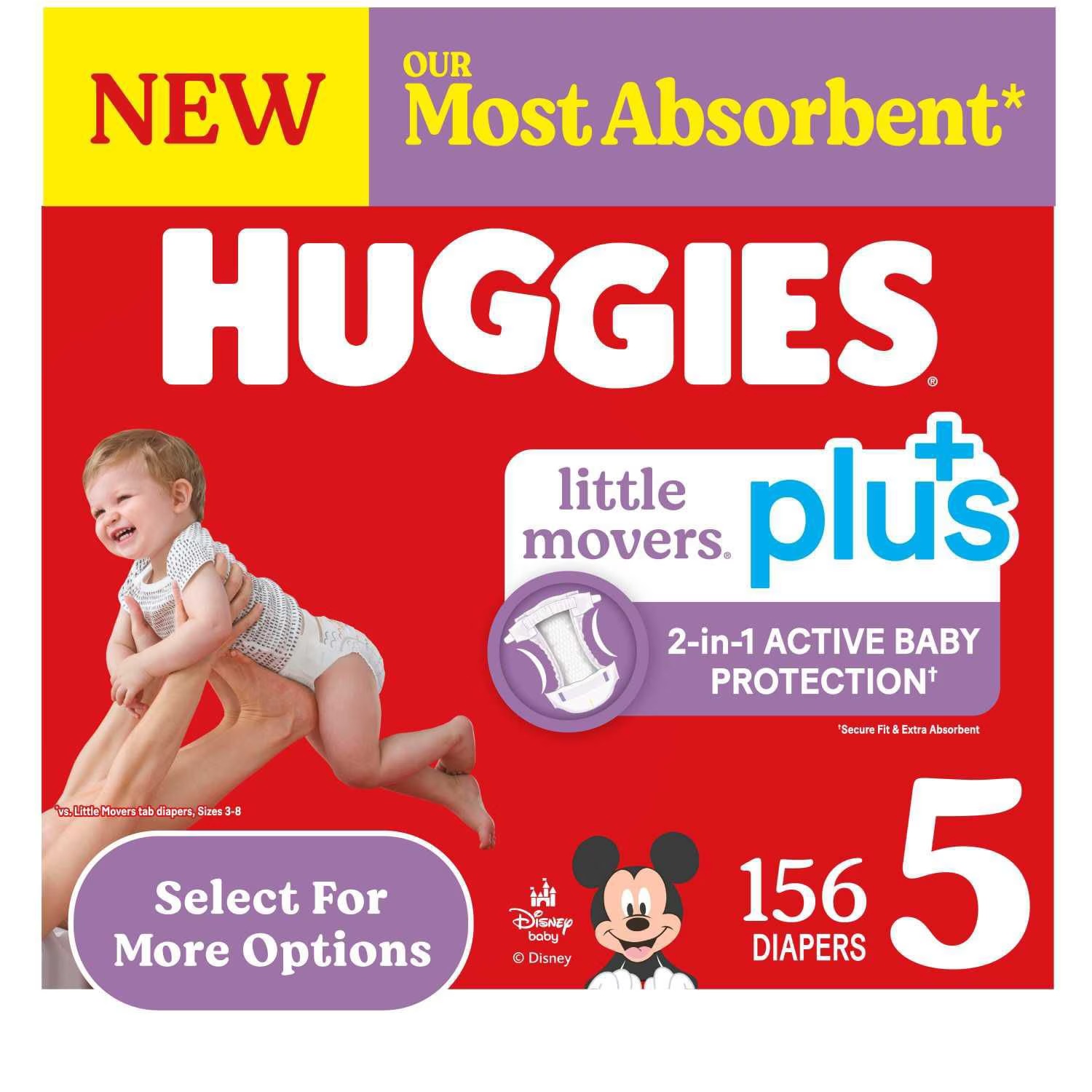pañales 156pz huggies etapa 5 little movers plus + 12.2kg