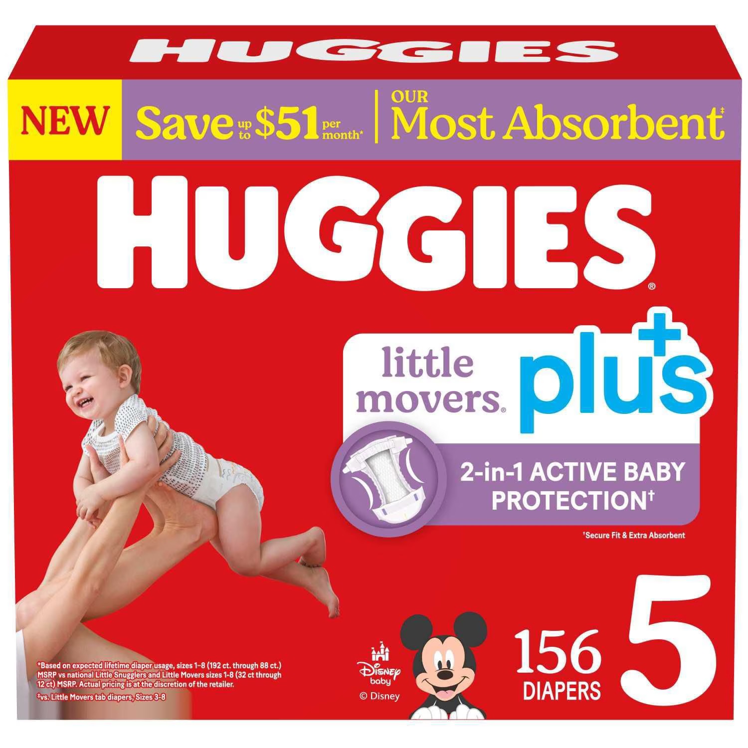 pañales 156pz huggies etapa 5 little movers plus + 12.2kg