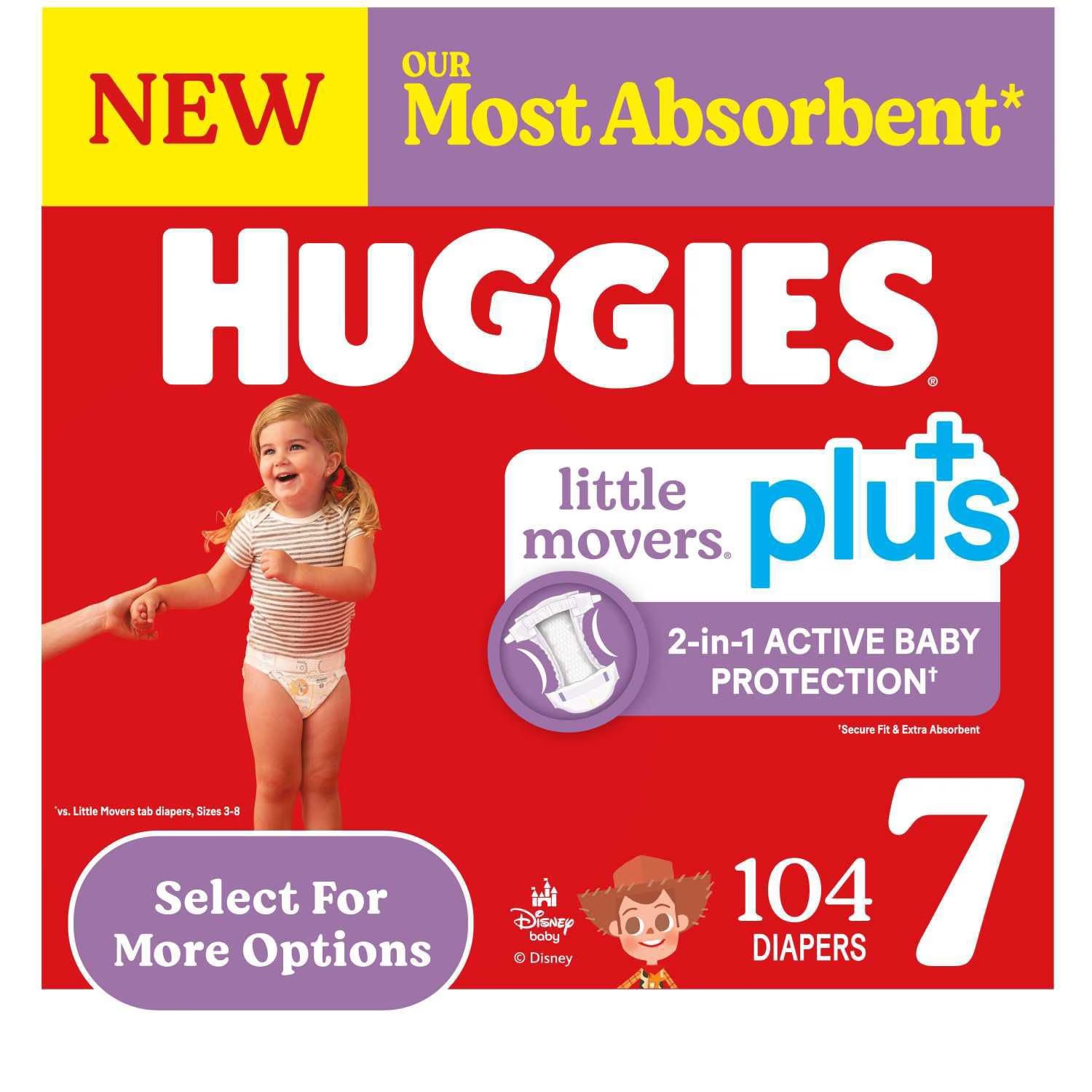 pañales 104pz huggies etapa 7 little movers plus +18.6kg