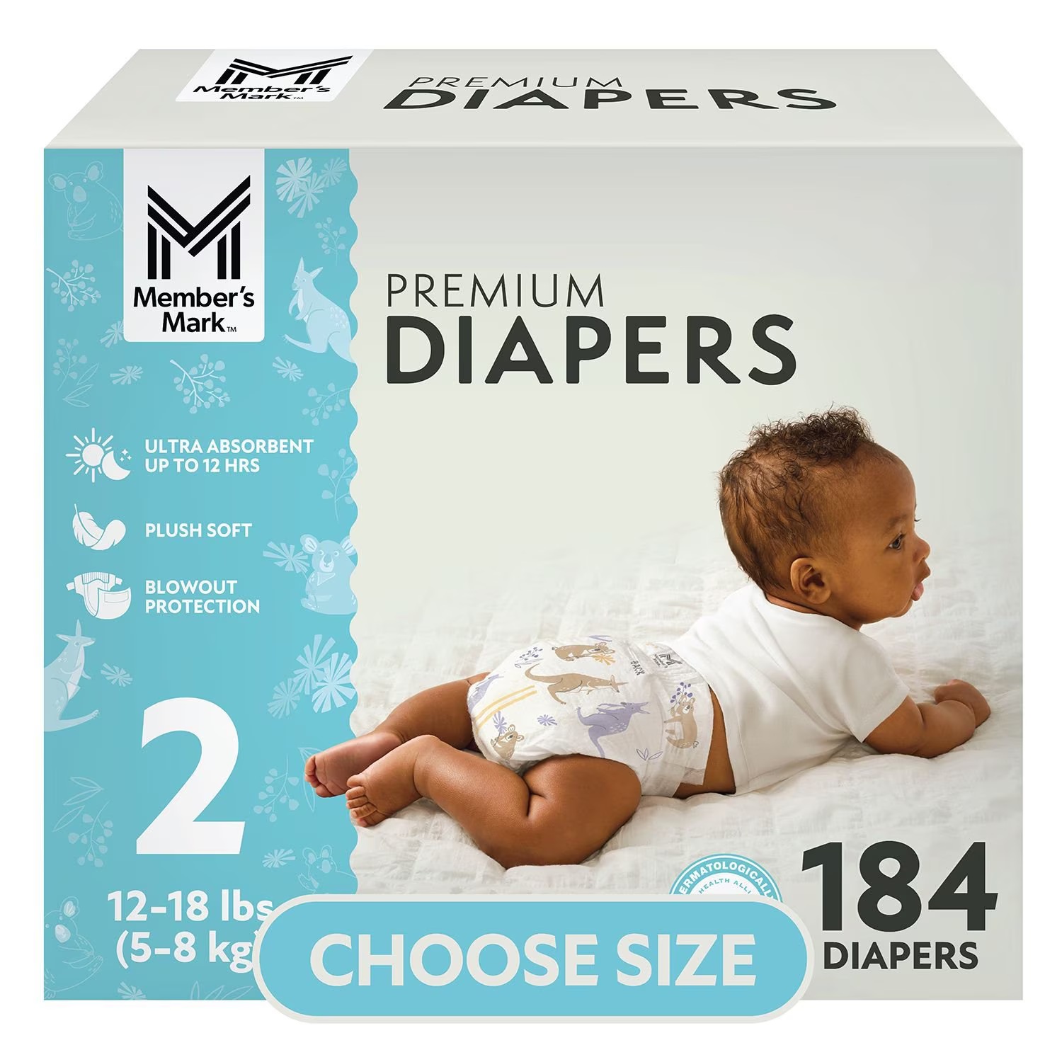 Pañales Premium Etapa 2 Con 184pz Members Mark Bebes 5-8kg