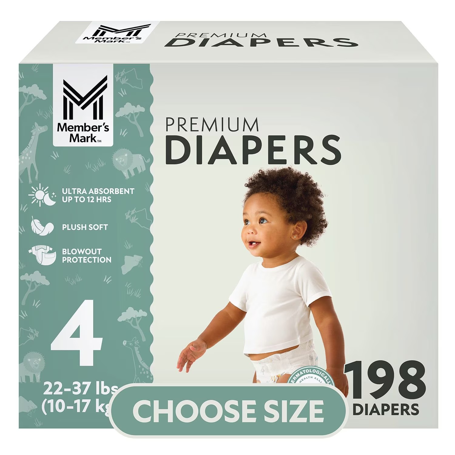 Pañales Premium Etapa 4 Con 198pz Members Mark Bebes 10-17kg