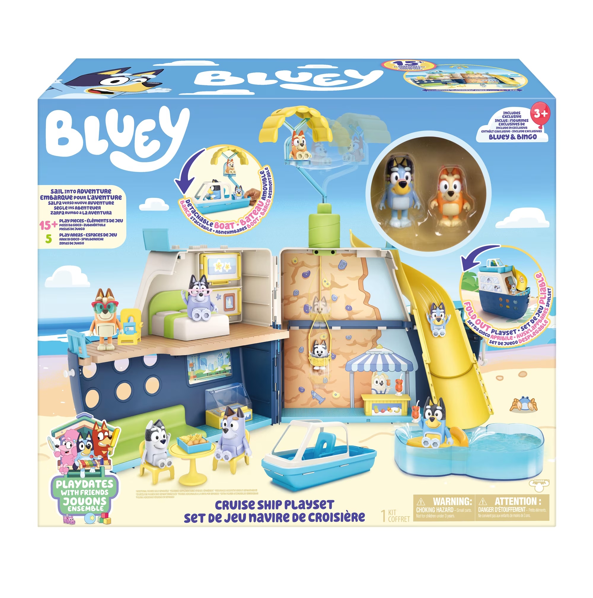 Juguete Barco De Bluey Crucero Con 15 Accesorios
